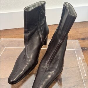 Robert Clergerie Dark Brown Leather Heeled Boots